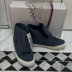 Superga 2795 Cotu Blue Grey High-Top Sneakers Size 39/8